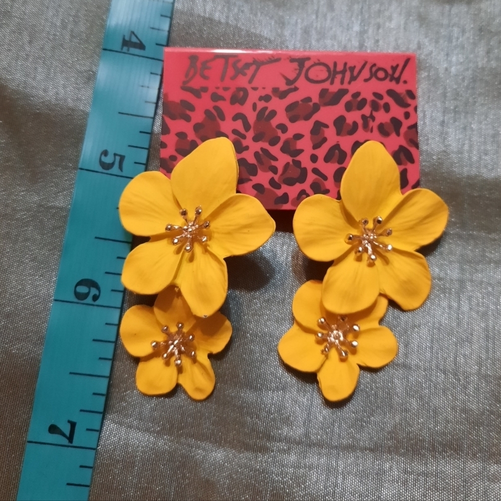 Vibrant Yellow Flower Earrings